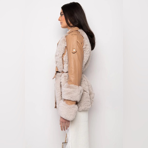 NATTY VICE FAUX FUR MOTO JACKET - Picture 7 of 10